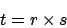 \begin{displaymath}t=r\times s\end{displaymath}