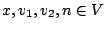 $x,v_{1},v_{2},n\in V$