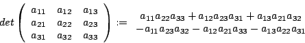 Berechnung der 3x3 Determinante