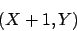 \begin{displaymath}(X+1,Y)\end{displaymath}